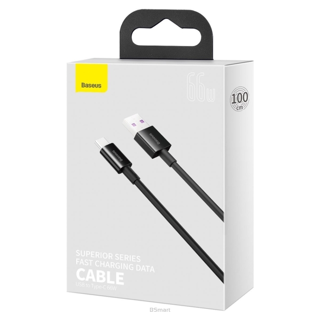 Kabel USB Baseus Superior USB USB-C 66W 1m czarny