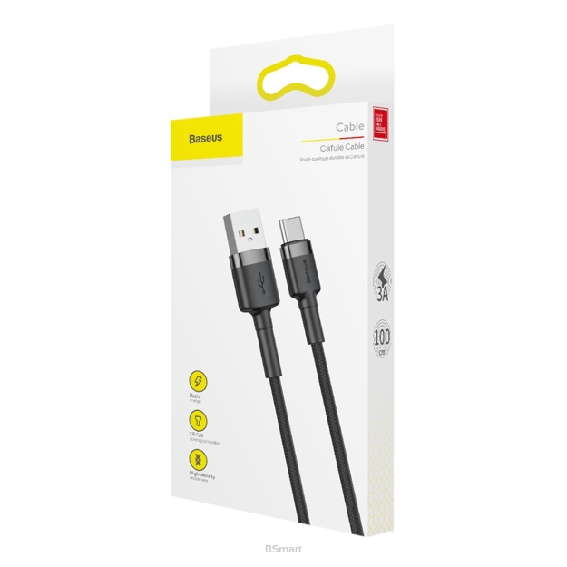 Kabel USB-C Baseus CATKLF-BG1 1m 3A czarny