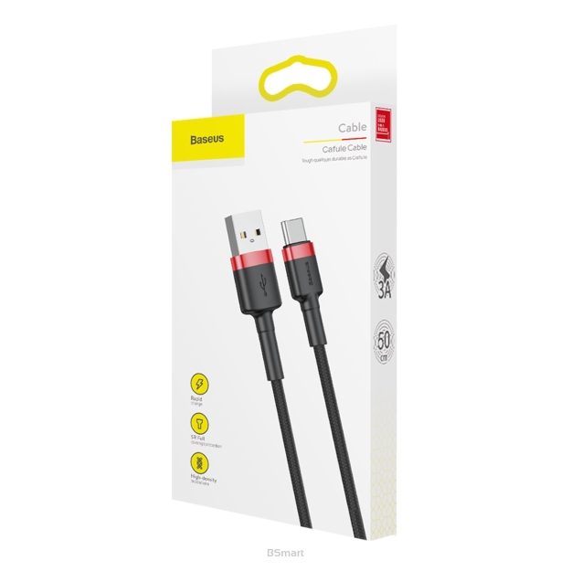 Kabel USB-C Baseus CATKLF-A91  0.5m 3A red-czar.